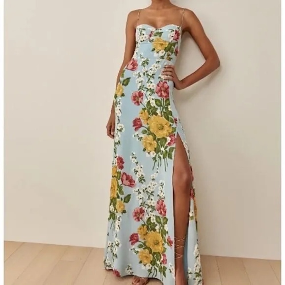 Reformation Melita Dress - Florist Blue